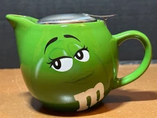 M&M‘s World Green 1 Cup Teapot with strainer Ceramic
