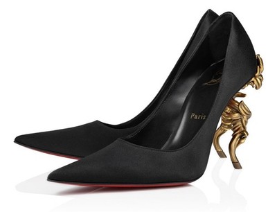 Christian Louboutin 100mm Belle SilkCrepe Lin Galva RARE Heel Pumps