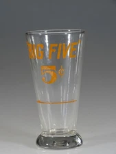 Rare Vintage  Hawaii Big Five 5 cent Soda Fountain Tumbler Syrup Line c.1925