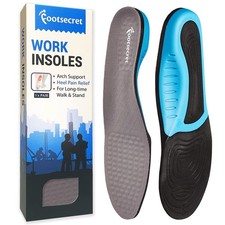 Work Boot Insoles Heel Pain and All-Day Shock Absorption Shoe Inserts Neutral...