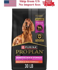 Purina Pro Plan Adult Sensitive Skin  Stomach Salmon  Rice Dry Dog Food, 30Lbs