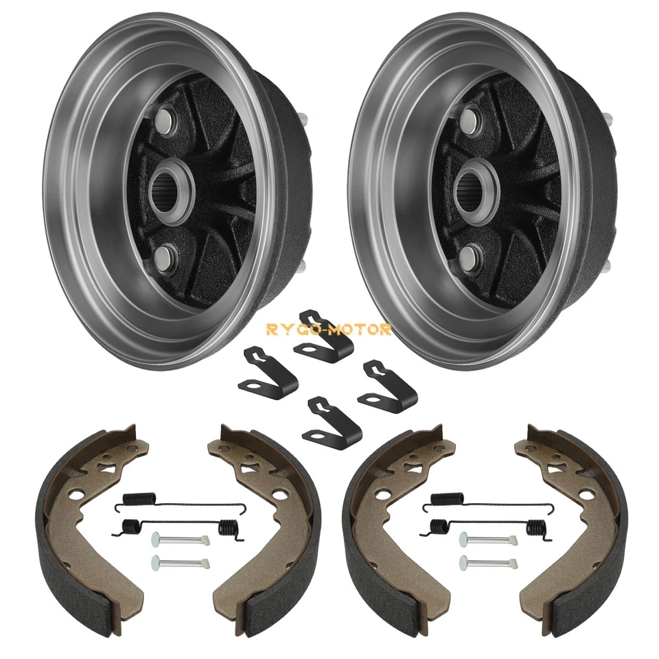 Kit de tambor de freno delantero de 2 piezas con pernos y zapatas para Kawasaki Mule 600 610 SX KAF400 XC Foto 2 de 4