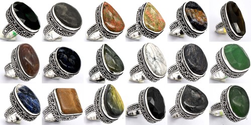 Larvikite Ethnic Handmade Ring Silver Plated Jewelry US Size-7.75 R 7150 - Picture 3 of 3