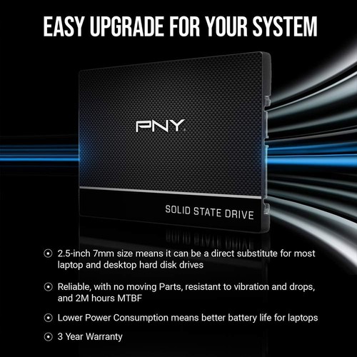 PNY CS900 Internal SSD SATA III, 2.5 Inch, 250GB, Read speed up to 535MB/s 250GB - Picture 7 of 8