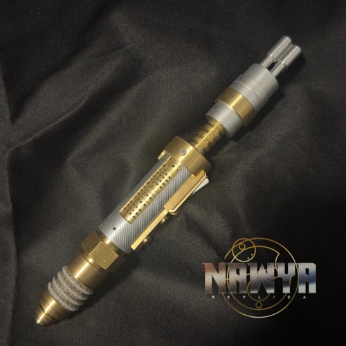 NAWYA Dctor Who Metal Sonic Screwdriver Colorful Light Golden Scalable Prop Toys - Picture 6 of 9