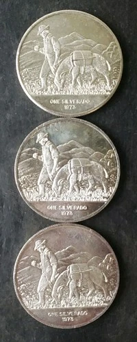 Lot of Three 1973 World Mint Corp. 1oz Silver Silverado Rounds