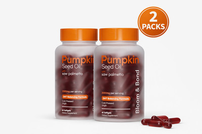 (2 Pack) Pumpkin Seed Oil 2000mg w/ Saw Palmetto 120 Softgels Bloom & Bond 
