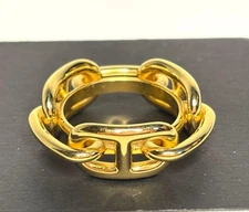 Hermes Chaine d'Ancre Scarf Ring Used Black Jewelry Accessories