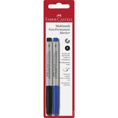 FABER CASTELL Folienstifte Folienschreiber Set OHP Marker wasserlöslich Radierer