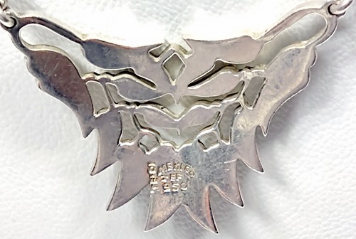 JEF 950 Sterling Silver Signed TAXCO MEXICO Abalone Collar Necklace No Scrap - Picture 7 of 8