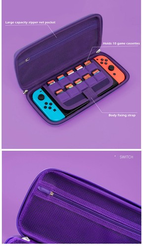 Funda protectora de viaje para consolas OLED Nintendo Switch y Joy Con púrpura diablo - Imagen 8 de 29
