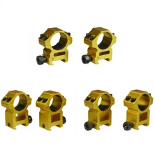 1 Inch Scope Rings 20mm Picainny/Weaver Rail, Anodized Gold Color