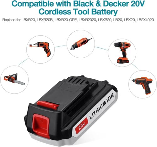 2 PACK 20V Max 3600mAh Lithium Ion LBXR20 Replacement Battery LB20 LBX20 LBX4020 - Picture 4 of 7