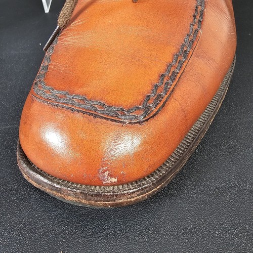 Scarpe vintage Saxone Gladstone uomo marrone taglia 9,5 cuciture marroni made in Britain - Foto 14 di 15