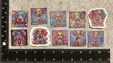 Lot of 10 Assorted Colorful Dog Stickers