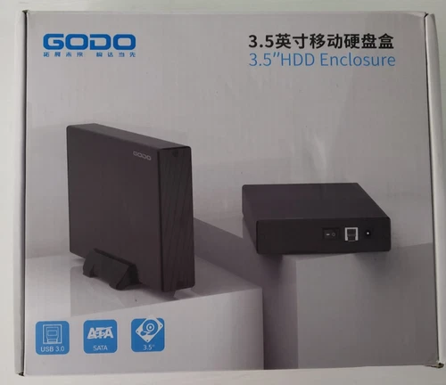 GODO 3.5" HDD Enclosure - USB 3.0, SATA I/II/III, 18TB Max, Aluminum, UASP