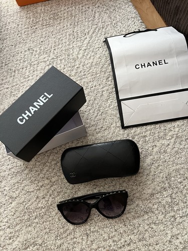 Chanel Sunglasses 5414 C.501/S4 Black size 54 with case, Cat Eye Round