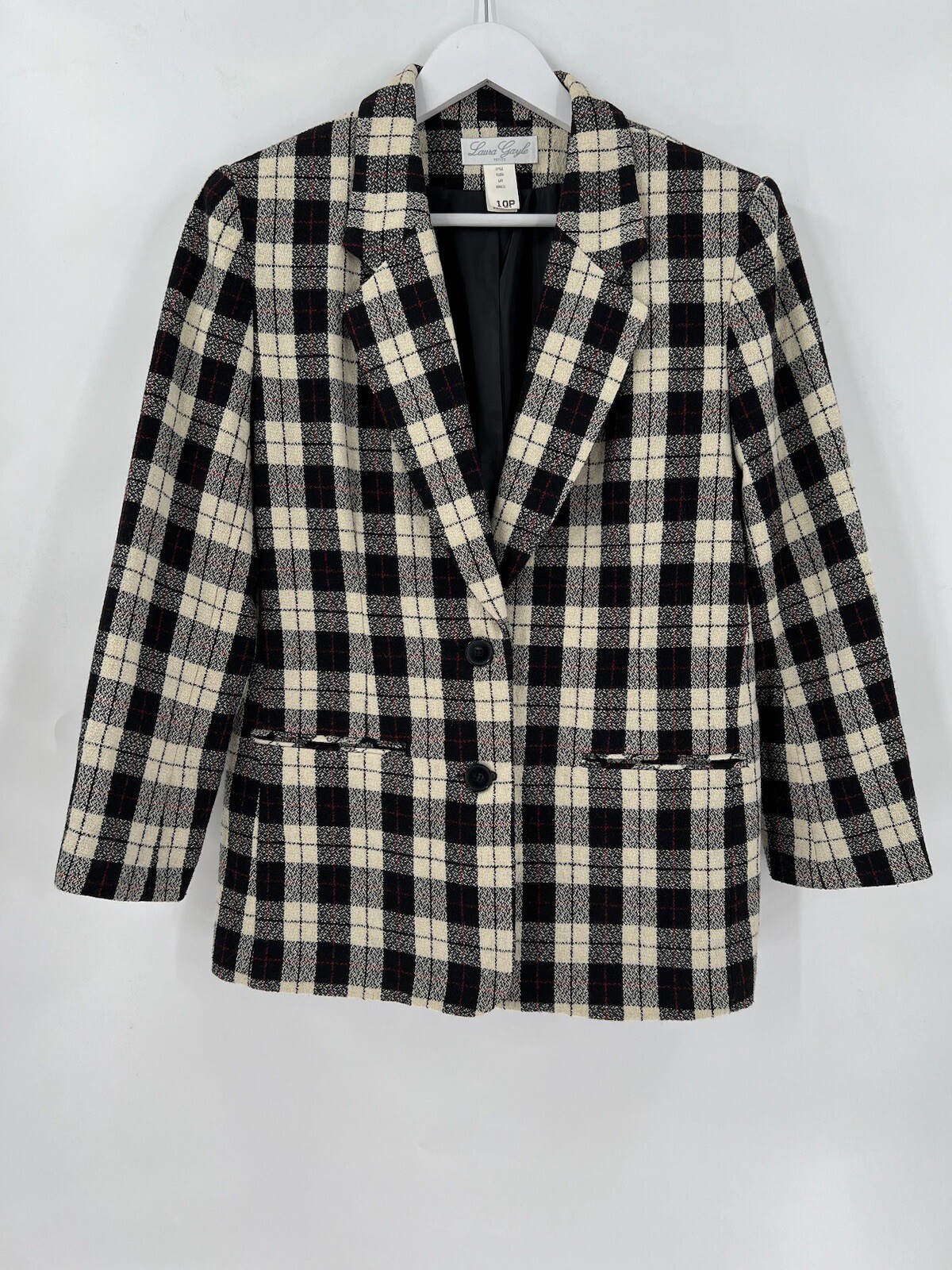 Laura Gayle Womens Vintage Blazer 10P Suit Jacket Pla… Gem