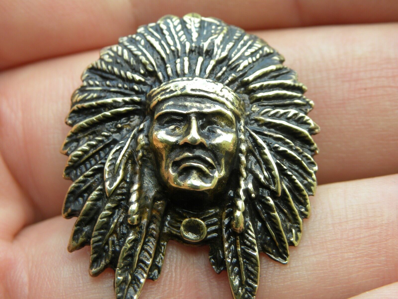 Concho leather craft accessories pendant brass Native Indian chi