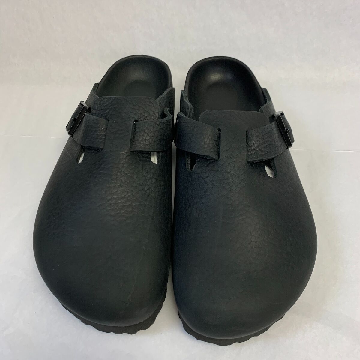 Birkenstock New w/o Box Boston Black Leather Exquisite Birkenstock New w/o Box Boston Black Leather Exquisite