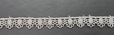 Silver Venise Lace .5" wide, 2yds VTG double scallop dress trim, bridal costumes