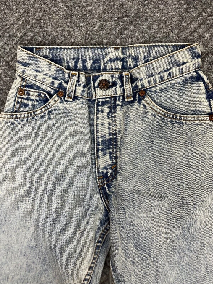 Jeans Levis Vintage Años 70 Niños Talla 23x29 Blanco Lavado Claro Pestaña Nuevo de Lote Antiguo Foto 4 de 4