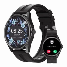 Round (Answer/Make Calls)Smart Watch for Women Men with Heart Rate Steps Tracker