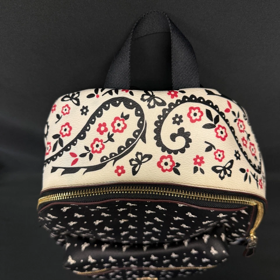 Coach Black and White Butterfly And Paisley Backpack - Image 4 of 4
