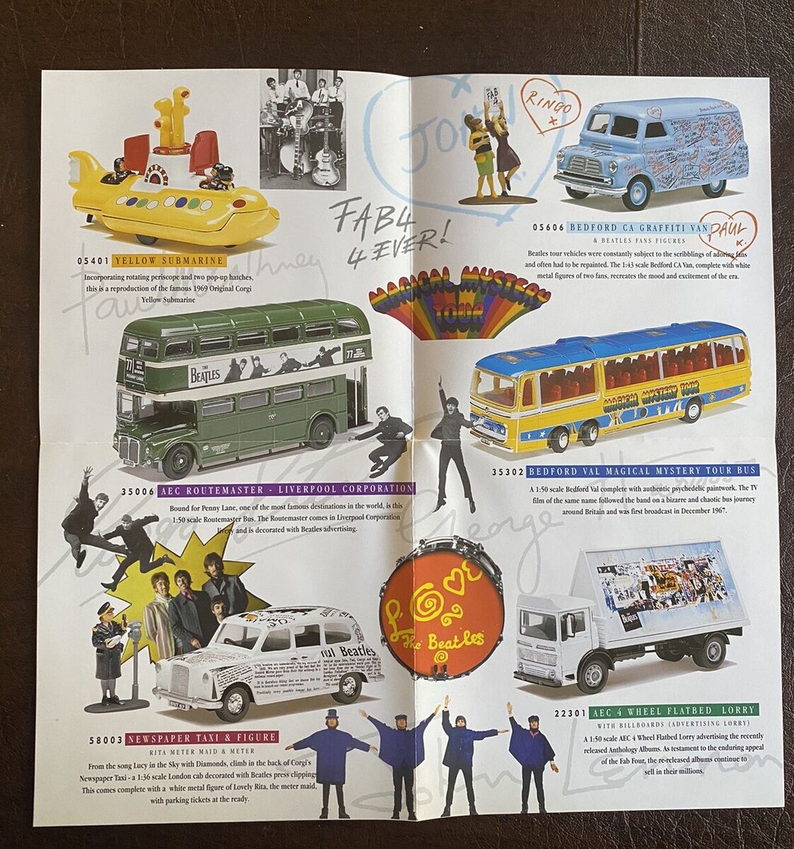 Corgi Classics THE BEATLES COLLECTION 45 - brochure Corgi Classics THE BEATLES COLLECTION 45 - brochure