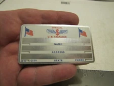 VTG NOS PERMA GRAPHICS OFFICIAL US TAX PAYER IDENTIFICATION CARD BLANK ID37