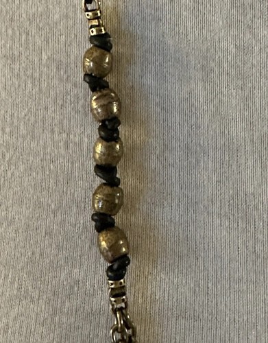 TAT 2 Designs Coin Black & Brass Gold Tone Long Chain Pendant Necklace Tat2 - Picture 5 of 9