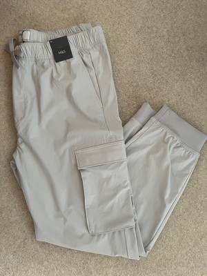 M\u0026S MENS GREY LIGHTWEIGHT CUFFED CARGO TROUSERS Size XL Waist 39”-41” BNwt  | eBay UK