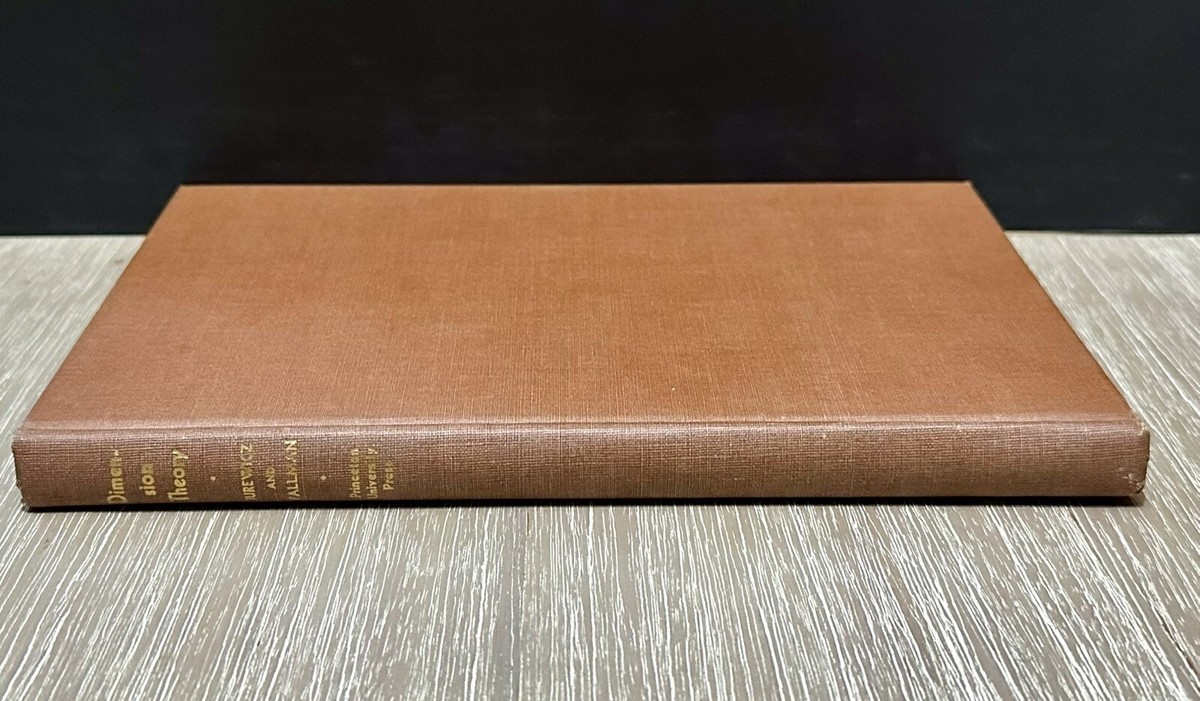 Dimension Theory by Witold Hurewicz & Henry Wallman 1948 HC