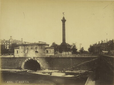 Frankreich Paris Kommune Ruinen Kanal Saint Martin altes Foto Liebert 1871