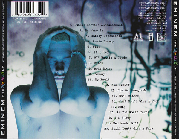 Eminem The Slim Shady LP CD, Album 1999 Hardcore Hip-Hop