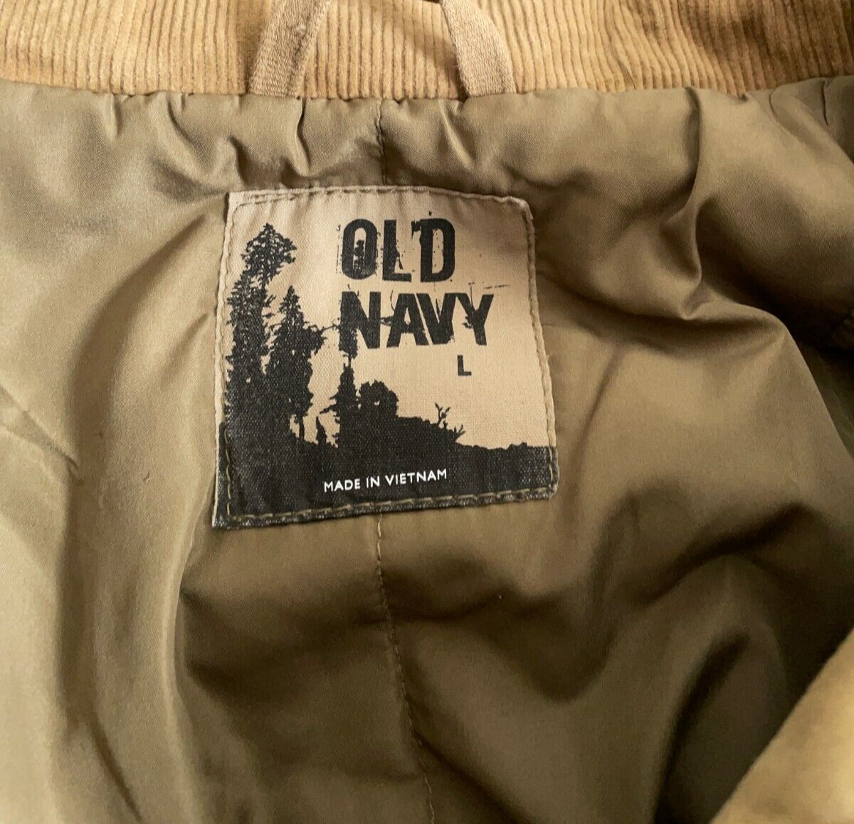 Old Navy Lined Zip Up Work Jacket Adult Large Light Brown