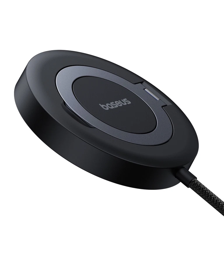 Cargador inalámbrico magnético Baseus 15W Qi2 almohadilla de carga rápida para teléfono celular iPhone Foto 4 de 4