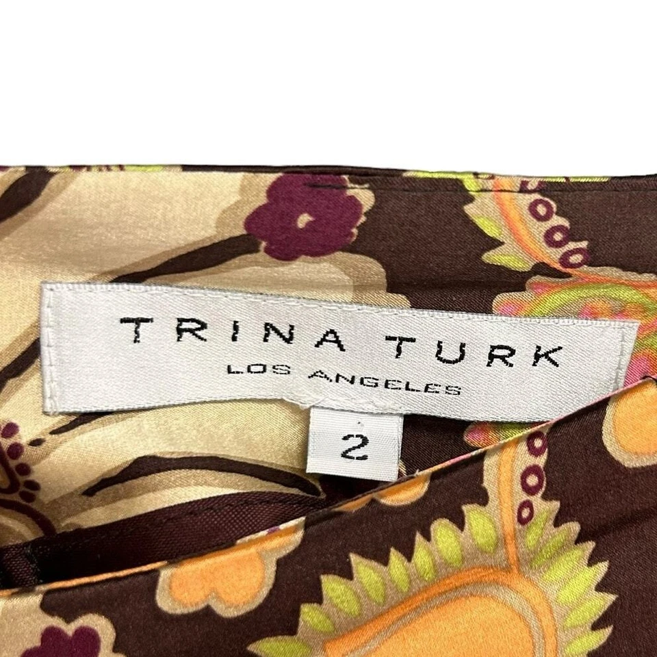 Falda Trina Turk Los Angeles Y2K Mezcla Seda Multicolor Estampado Floral 2 Foto 2 de 4