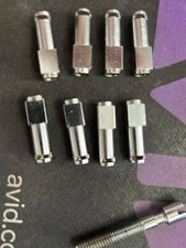 Sonor Phonic Drum lug inserts, 1978  with cutout for c-clip.  8 inserts total