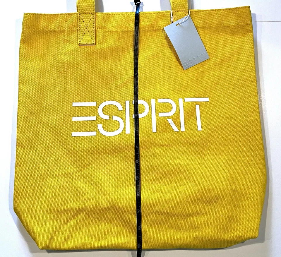 ESPRIT Vintage Throw-back 90's Yellow Canvas Tote NWT Authentic SEE DESCRIPTION - Image 4 of 4