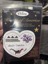 The Victoria Sampler Hearts of America South Dakota Cross Stitch Kit HA #40