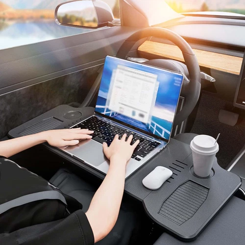 Car Laptop Desk Auto Steering Wheel Desk for Tesla Model 3 Y Travel - Picture 1 of 6