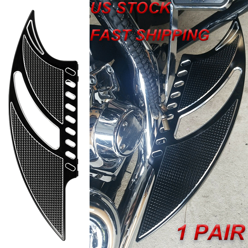 CNC Flame Driver Front Floorboards Pedals Stretched Insert for Harley