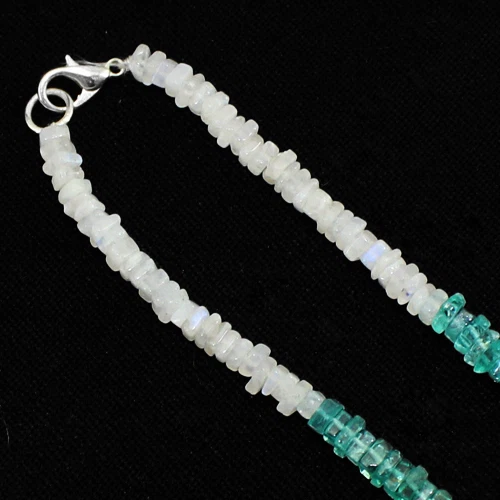 MOST ELEGANT 116.50 CTS NATURAL LABRADORITE, APATITE & MOONSTONE BEADS NECKLACE - Image 3 of 3