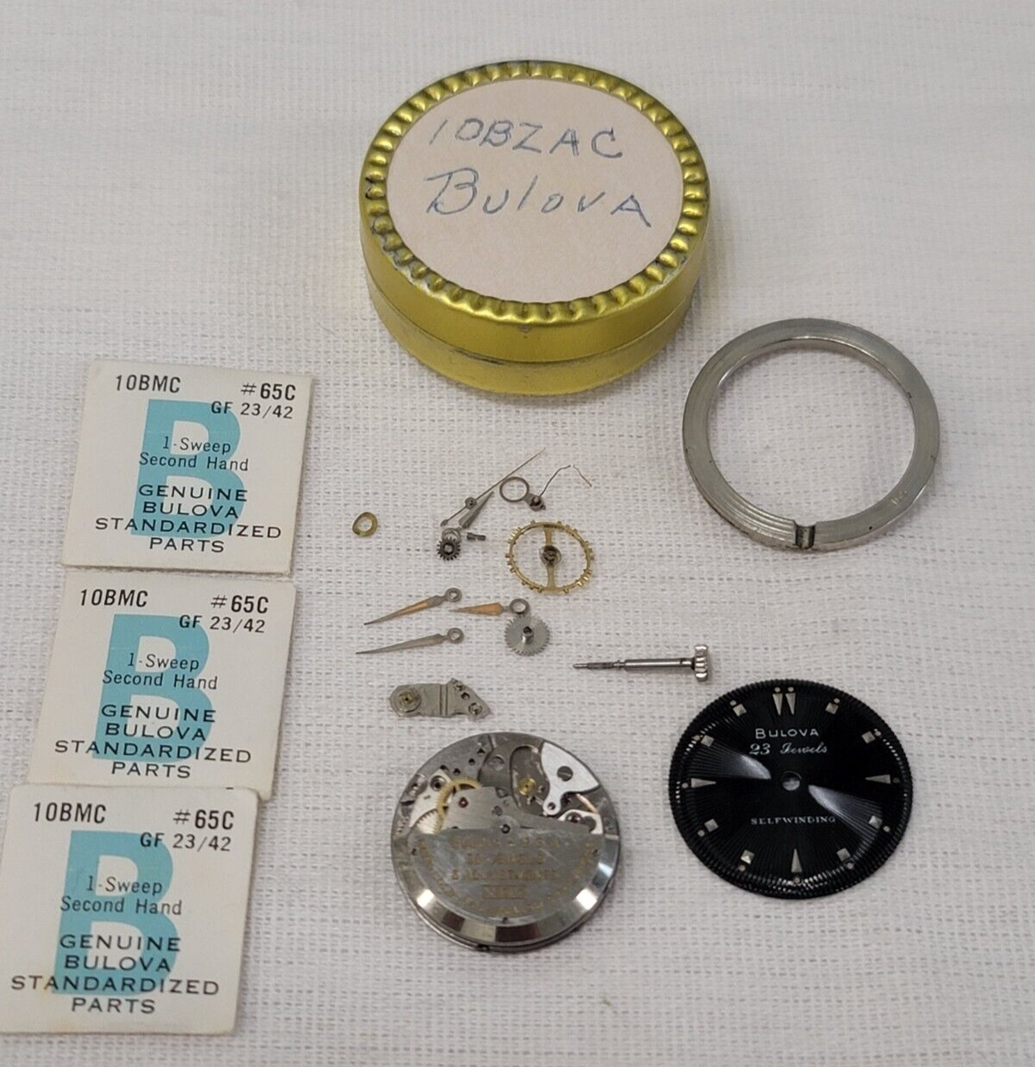 Bulova Automatic Watch Movement 10BZAC 30J 23j Dial Crown Hands