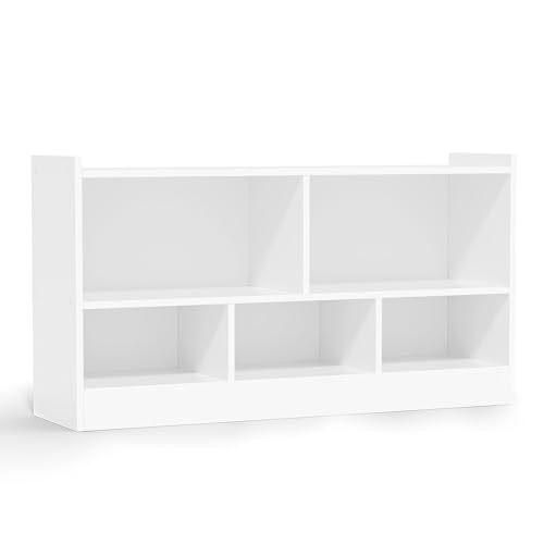 Kids Bookshelf for Kids Room Kids Bookcase, 5-Cubby Kid's Toy Storage Organiz...
