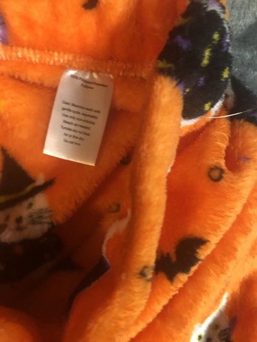 Daydream Halloween Plush Pajama Pant NWOT Orange Cats Bats Witchy Comfort Cozy S - Picture 10 of 14