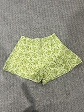 Zara Kids Green Mid Rise Floral Embroider Shorts Girls Size 10