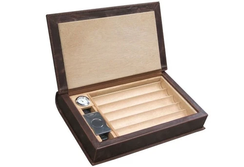 THE Novelist Book Style Cigar Humidor Set on any Bookshelf