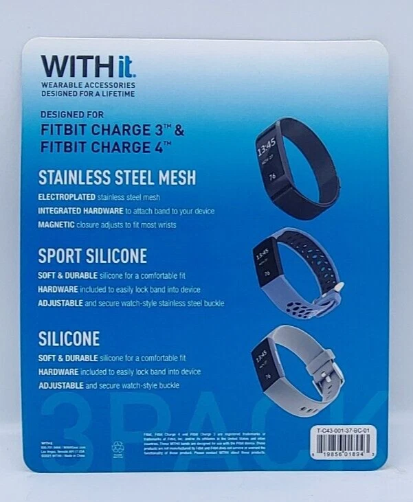 165 bandas de repuesto Fitbit para cierre metálico Charge 3 y 4, paquetes de 55-3 Foto 4 de 4